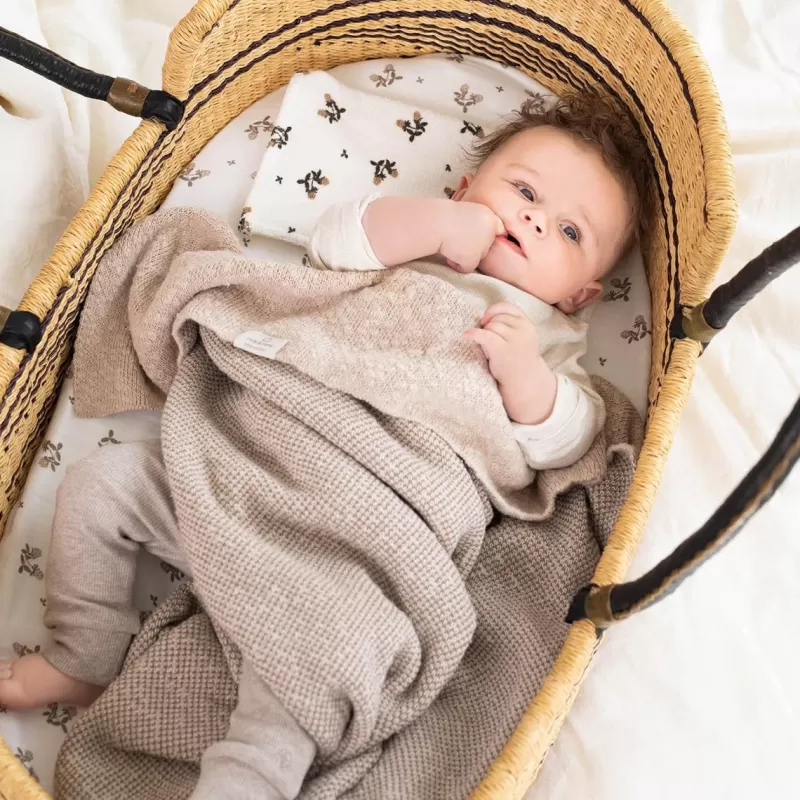 Noppies Decken | Babyzimmer-Decke Für Die Wiege Melange Knit 75x100 Cm -